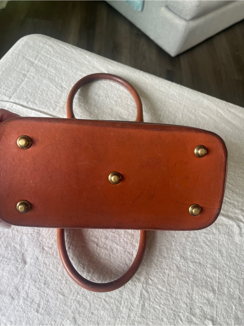 Vintage Dooney & Bourke Red Pebbled Leather Dome Satchel MADE IN THE USA, - Picture 7 of 13
